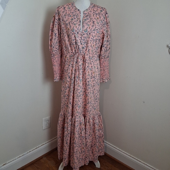 Tuckernuck Hyacinth House Light Pink Floral Lucille Maxi Dress Size Large NWOT - Picture 2 of 14